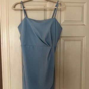 Elegant Blue Sleeveless Dress